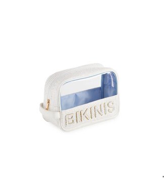 Shiraleah Pearl Bikinis Zip Pouch, White