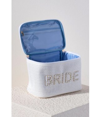 Shiraleah Pearly Bride Large Zip Pouch, White