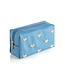 Hearts Zip Pouch, Blue