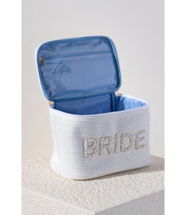 Pearly Bride Large Zip Pouch, White