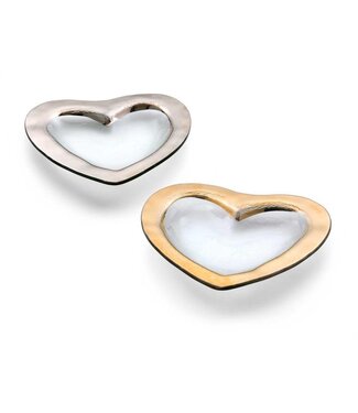 Annie Glass 8'' Roman Antique Heart Bowl Gold