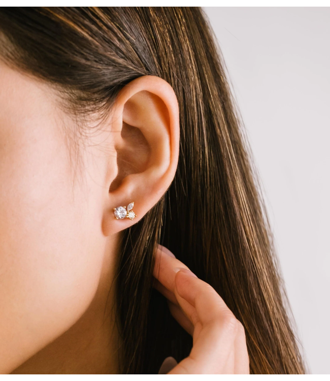 Adora Stud Earrings - Opal