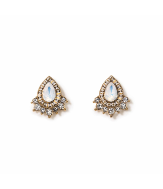Lover's Tempo Ever Stud Earrings - White Opal