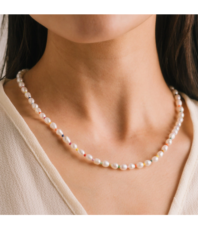 Rainbow Pearl Necklace