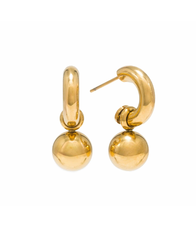Solstice Drop Hoop Earrings