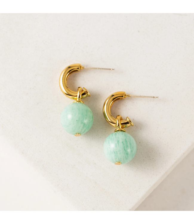Sorrento Gemstone Hoop Earrings - Amazonite