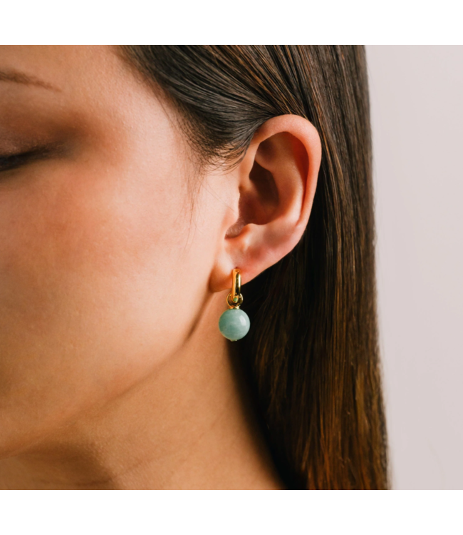 Sorrento Gemstone Hoop Earrings - Amazonite