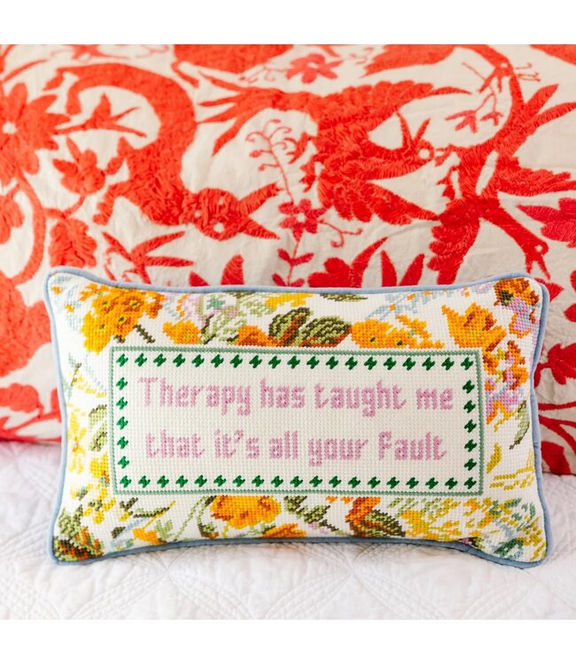 Therapy Needlepoint Pillow