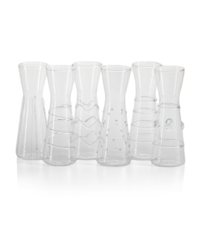 Six Assorted Design Individual Carafes (Sold Separately)