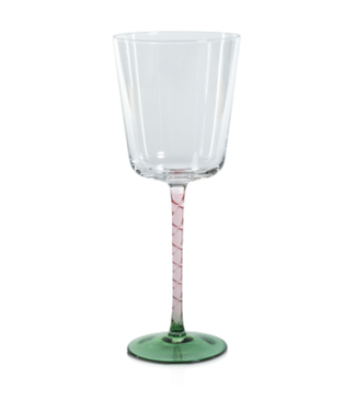 Zodax Vicenza Red Wine Glass- Green + Pink