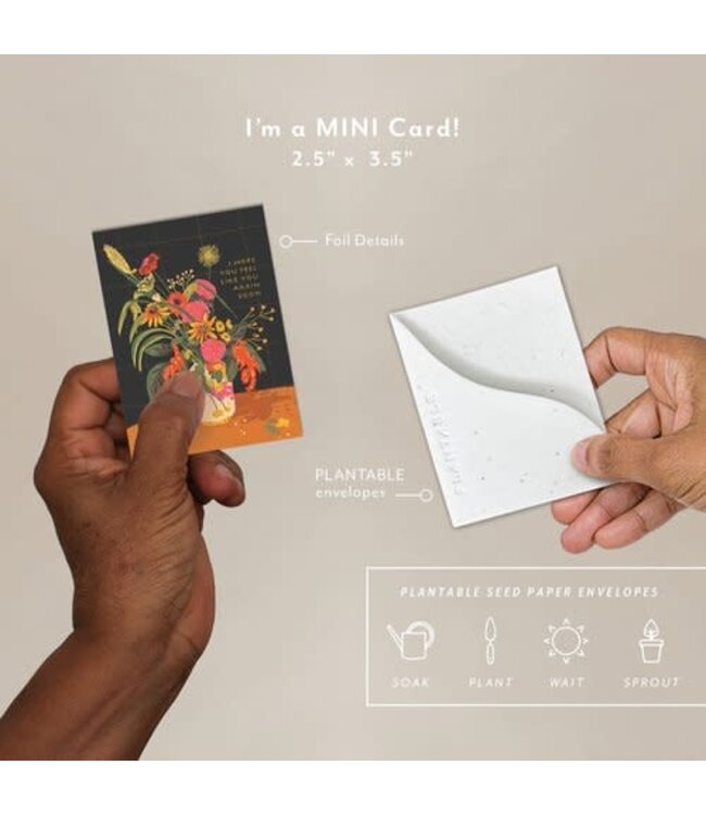 Vase Still Life Seedling Mini Greeting Card