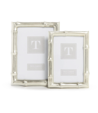 Two's Company Silver Faux Bamboo Photo Frame 5x7