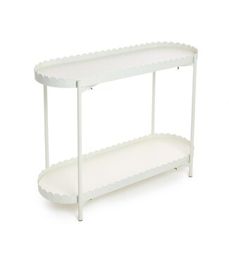 Two's Company Scallop Edge Double Shelf Accent Table