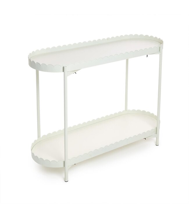 Scallop Edge Double Shelf Accent Table