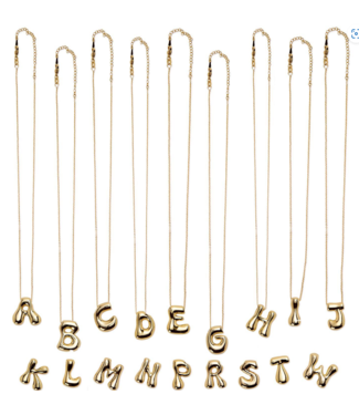 Two's Company Bubble Initial Necklace