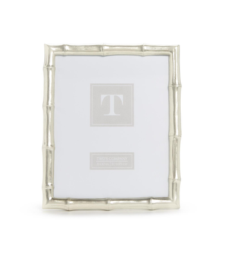 Two's Company Silver Faux Bamboo 8 x 10 Photo Frame