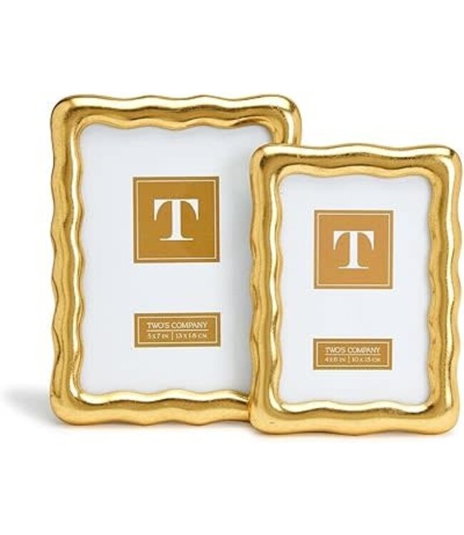 Gold Triple Wave Photo Frame