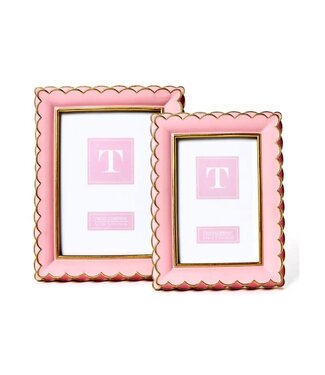 Two's Company Pink Scalloped Picture Frame