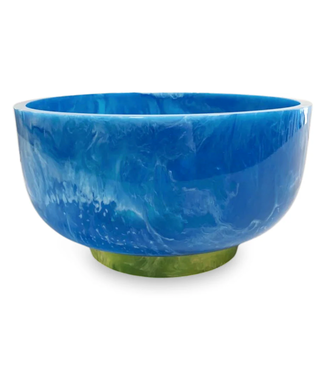 Beatriz Ball Resin Rio Large Bowl with Base Blue + Green