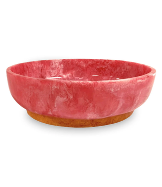 Beatriz Ball Resin Rio Large Oval Bowl with Base Pink + Orange