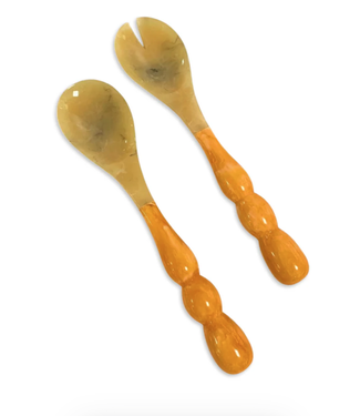 Beatriz Ball Resin Rio Bubble Salad Servers Orange