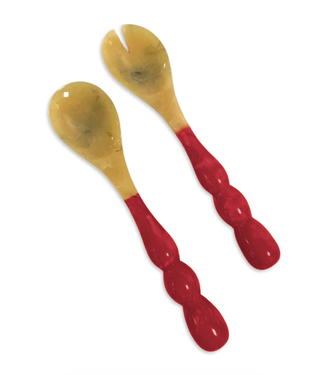 Beatriz Ball Resin Rio Bubble Salad Servers Red