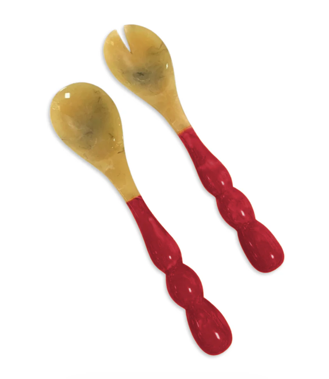Resin Rio Bubble Salad Servers Red