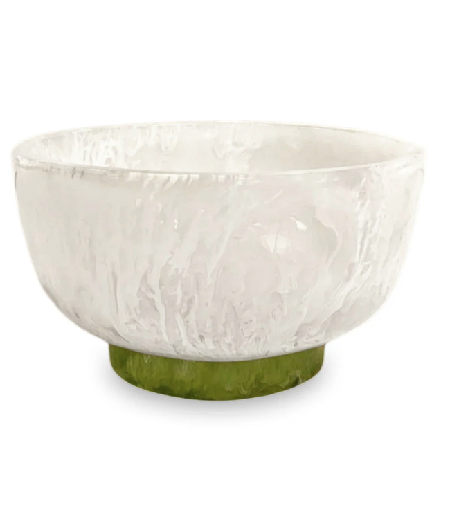 Resin Rio Small Bowl White + Green