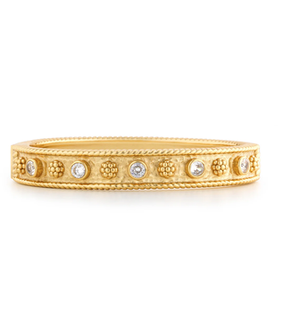 Capucine de Wulf Berry Gem Classic Hinged Bangle - Clear Cubic Zirconia