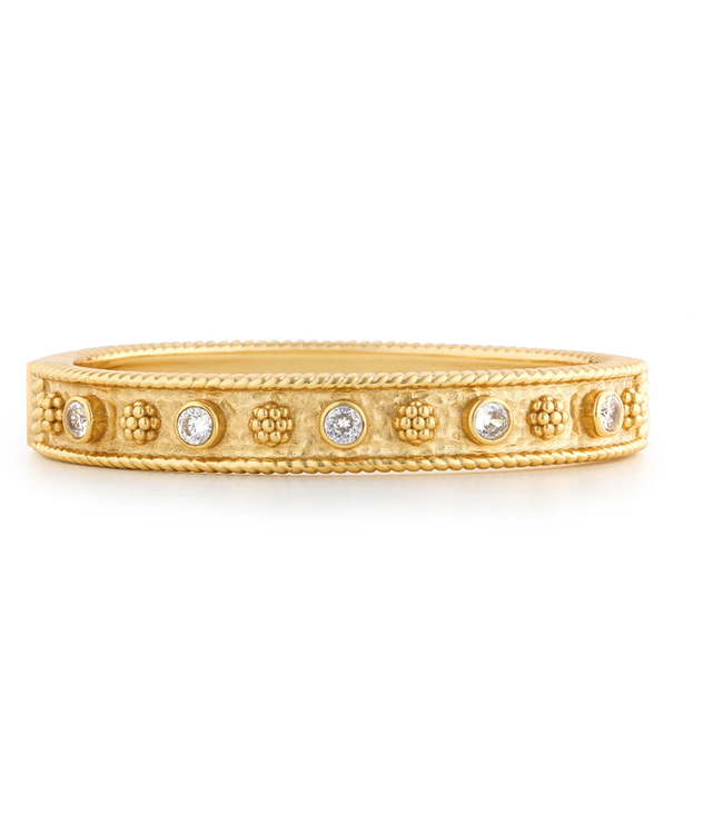 Berry Gem Classic Hinged Bangle - Clear Cubic Zirconia