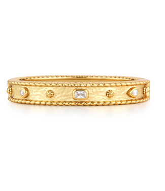 Capucine de Wulf Berry Gem Hinged Bangle - Clear Cubic Zirconia