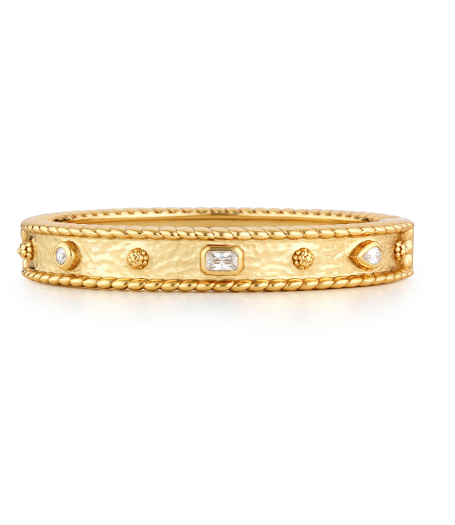 Berry Gem Hinged Bangle - Clear Cubic Zirconia
