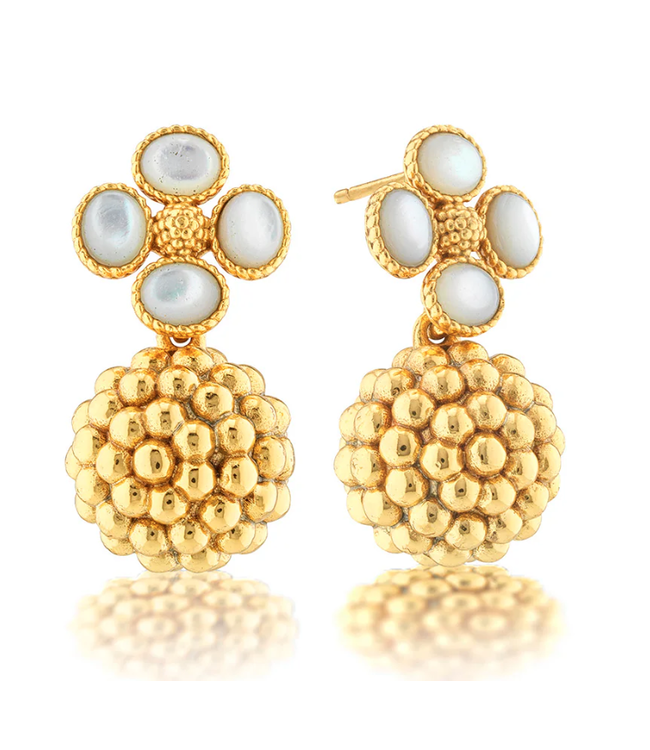 Berry Clover Drop Earrings