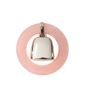 Salisbury Sterling Teething Ring Rattle Pink