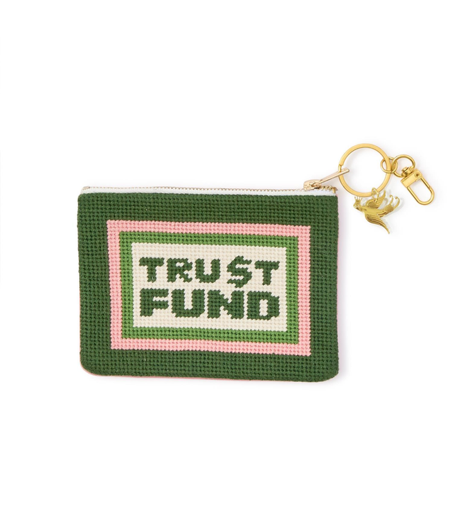 Trust Fund Needlepoint Coin Pouch