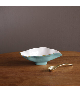 Beatriz Ball ENCANTO Claire Small Oval Bowl with Spoon (Turquoise and White)