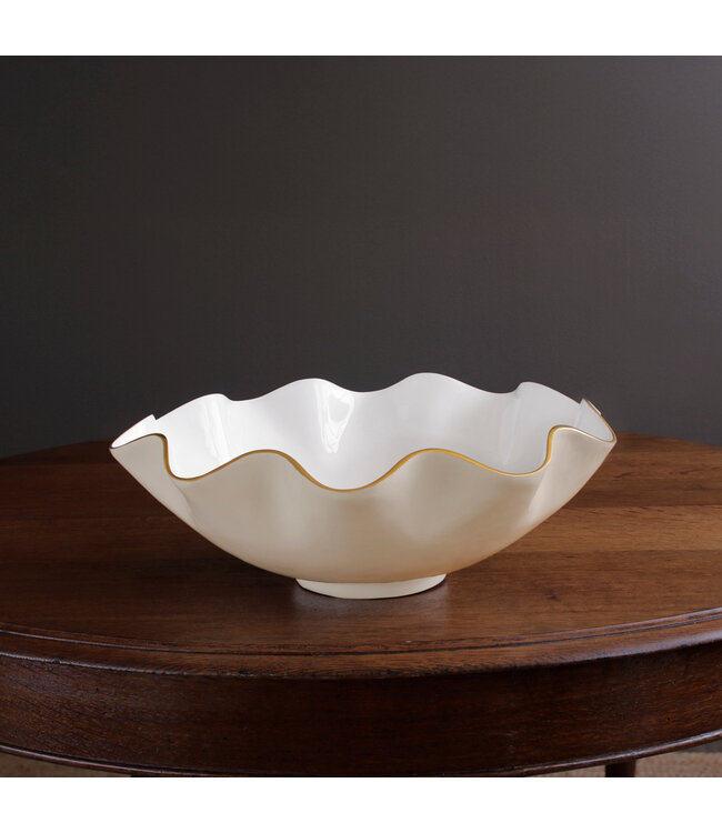 ENCANTO Carola Extra Large Bowl (Cream and White)