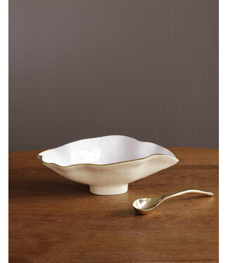 Beatriz Ball ENCANTO Claire Small Oval Bowl with Spoon (Cream and White)