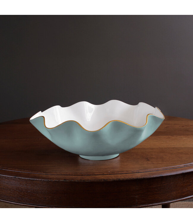 ENCANTO Carola Extra Large Bowl (Turquoise and White)