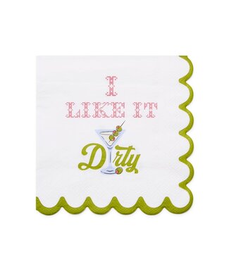 Two's Company I Like it Dirty 3-Ply Paper Cocktail Napkin with Scalloped Edge Designed by Boyar NYC