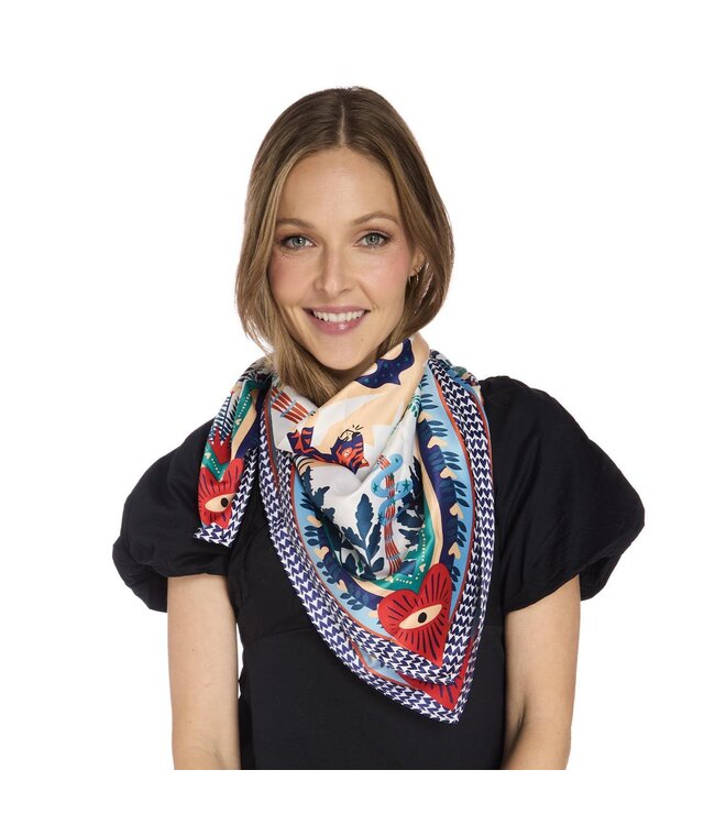 Ciao Amore Blue Square Scarf