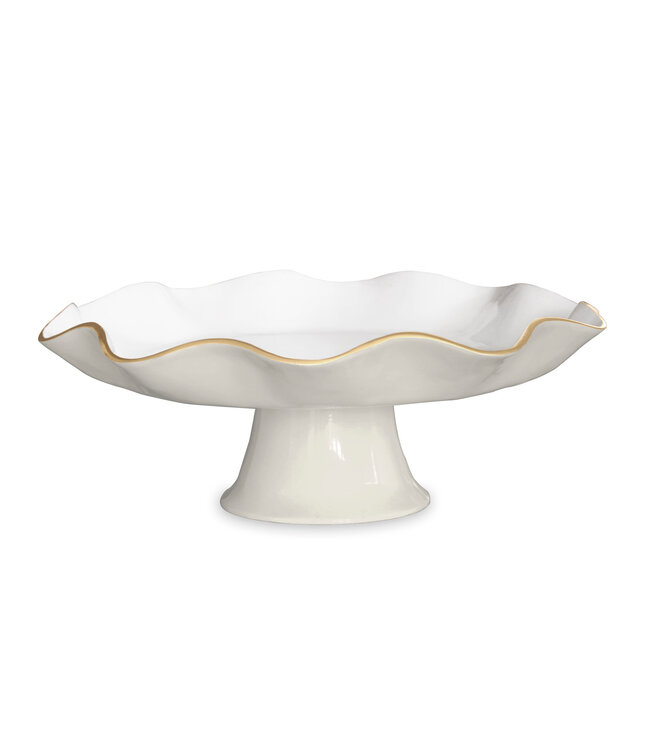 ENCANTO Carola Pedestal Cake Plate (Cream and White)