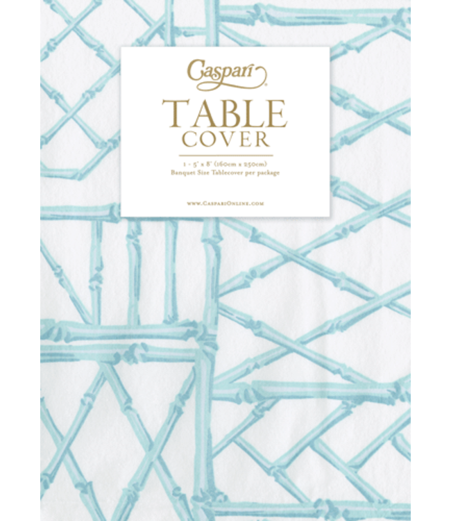 Bamboo Screen Robin's Egg Paper Linen Print Airlaid Tablecover