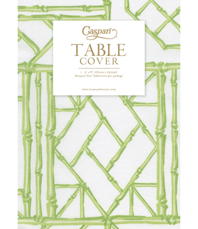 Bamboo Screen Moss Green Paper Linen Print Airlaid Tablecover