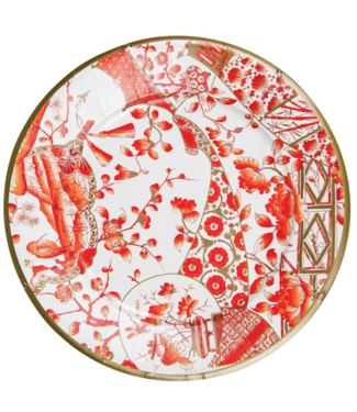 Caspari Gilded Porcelain Coral Dinner Plates