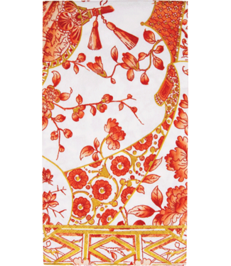 Caspari Gilded Porcelain Coral Guest Towel
