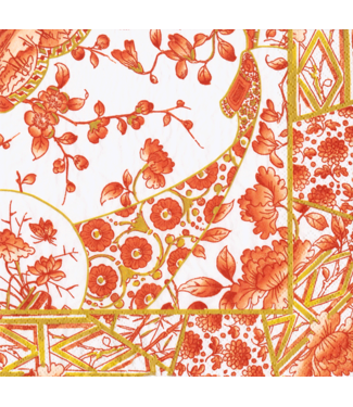 Caspari Gilded Porcelain Coral Napkin Cocktail