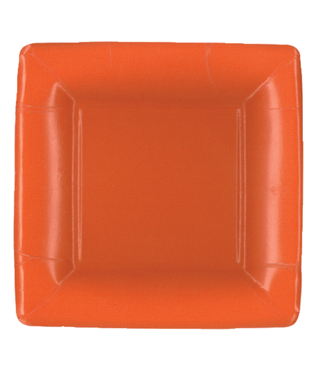 Grosgrain Deep Orange Square Salad Dessert Plates Square