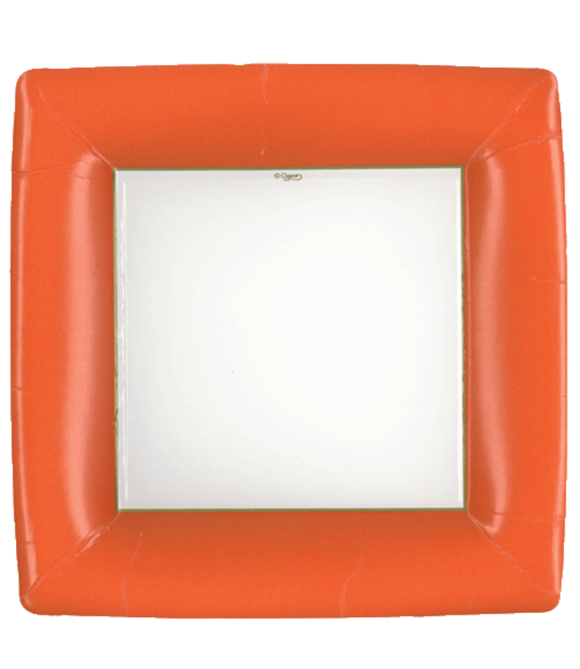 Grosgrain Deep Orange Sq Dinner Plates Square