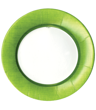 Caspari Linen Moss Green Dinner Plates